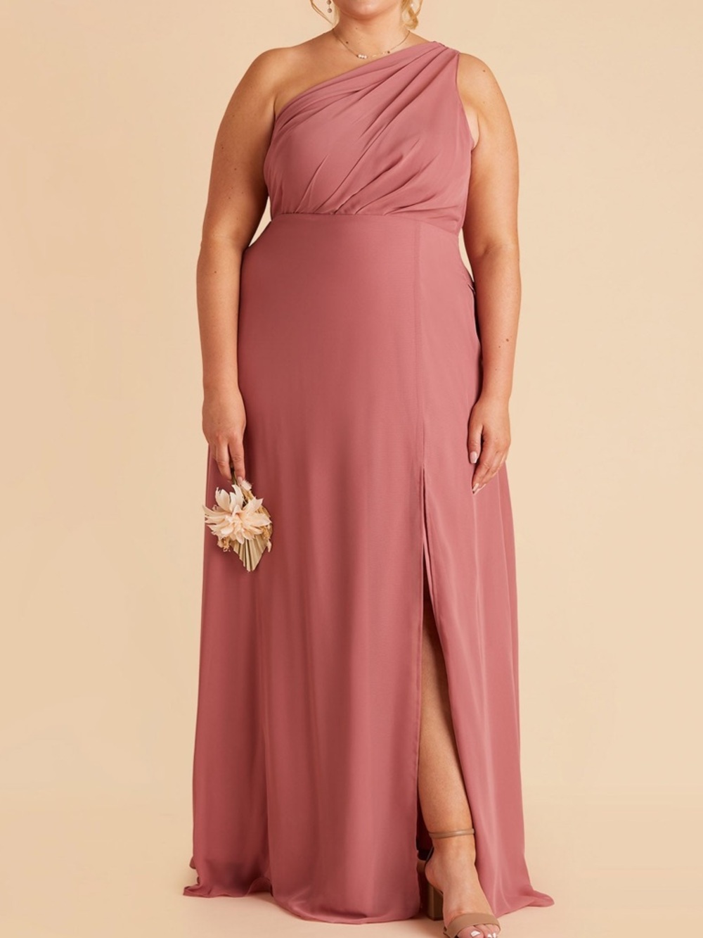 Birdy Grey One-Shoulder Kira Bridesmaid Dress in Mulberry